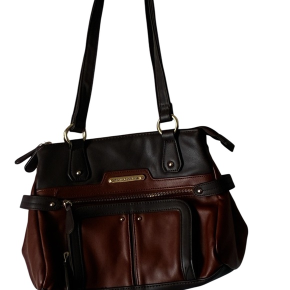 NWOT Chic Black and Brown Shoulder Bag - Picture 2 of 7